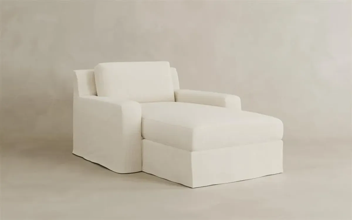 Henri Chalk Slipcovered Chaise