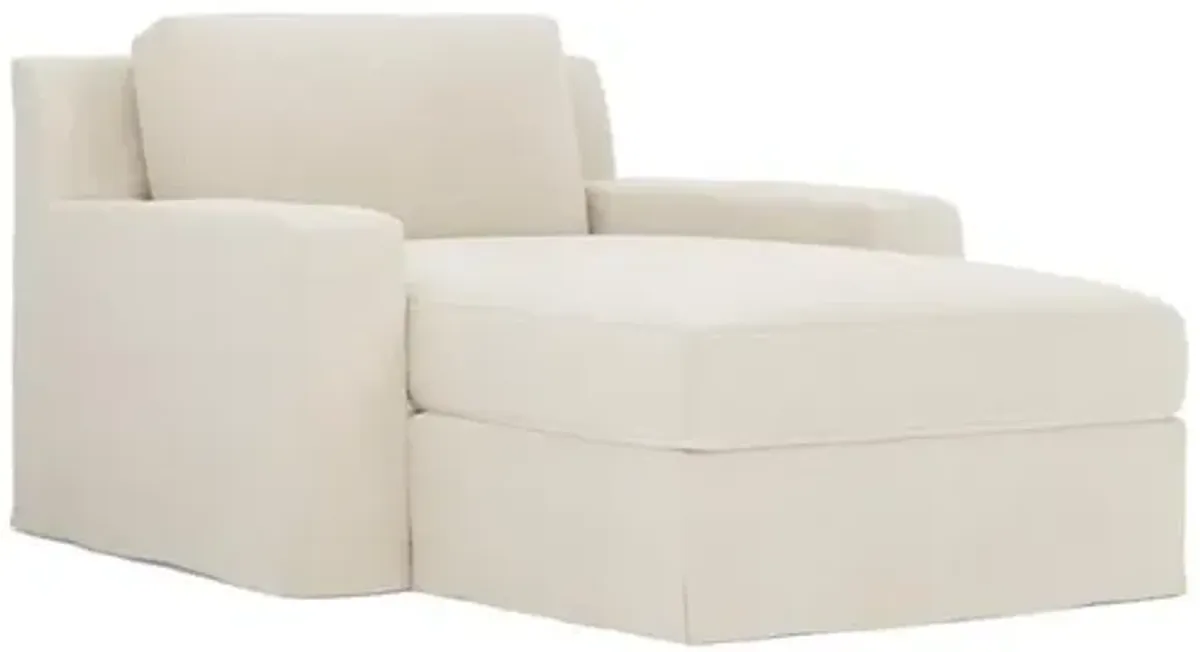 Henri Chalk Slipcovered Chaise