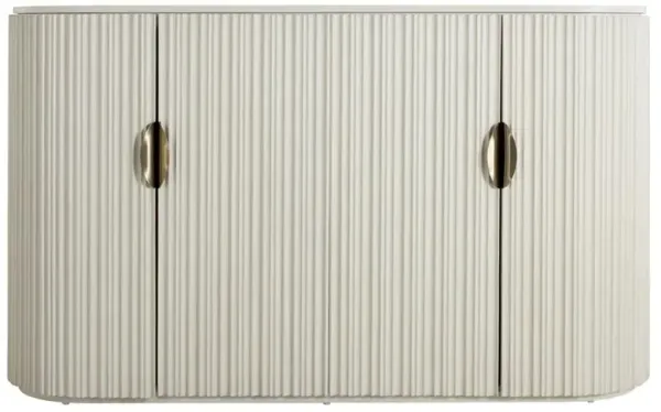 Isadora Modern Classic Sesame White Ribbed Sideboard