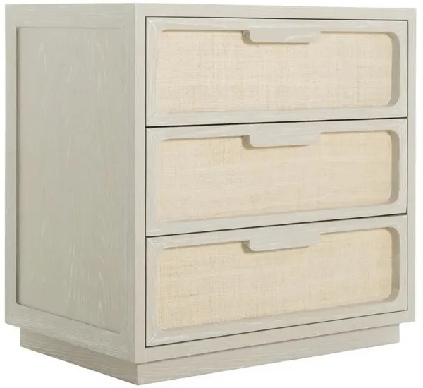 Serini Coastal Beach Cerused White Nightstand