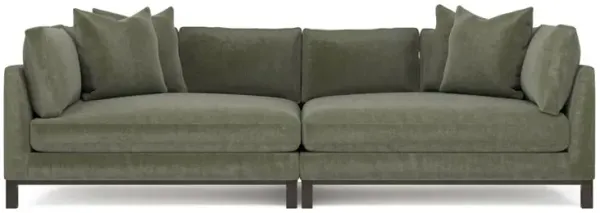 Adelle Sage Green Double Bumper Sectional - 116"