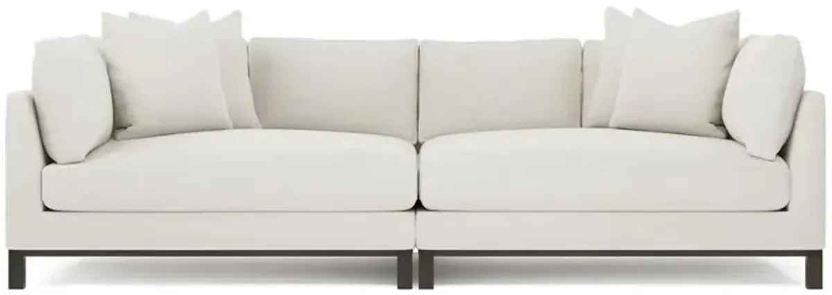 Adelle Pearl Double Bumper Sectional - 116"
