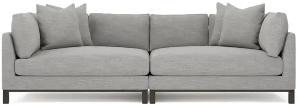 Adelle Nickel Performance Double Bumper Sectional - 116"