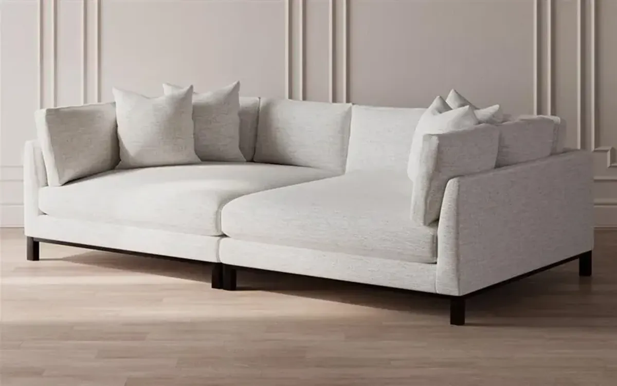 Adelle Mist Performance Double Bumper Sectional - 116"