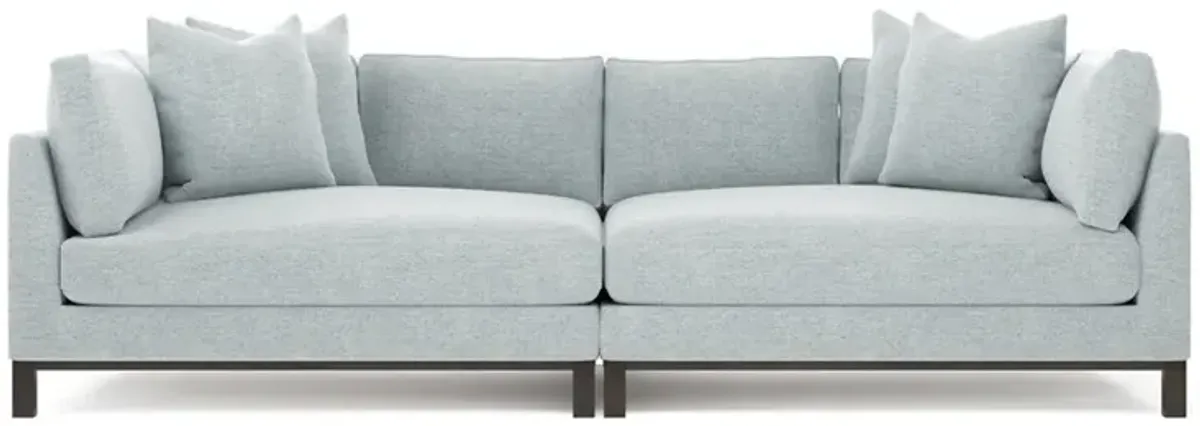 Adelle Mist Performance Double Bumper Sectional - 116"