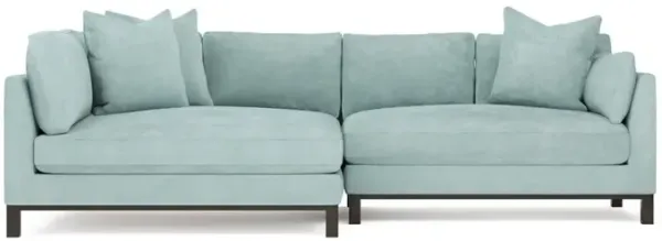 Adelle French Blue Bumper Sectional - Left Bumper - 116"