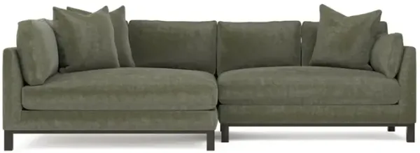 Adelle Sage Green Bumper Sectional - Left Bumper - 116"