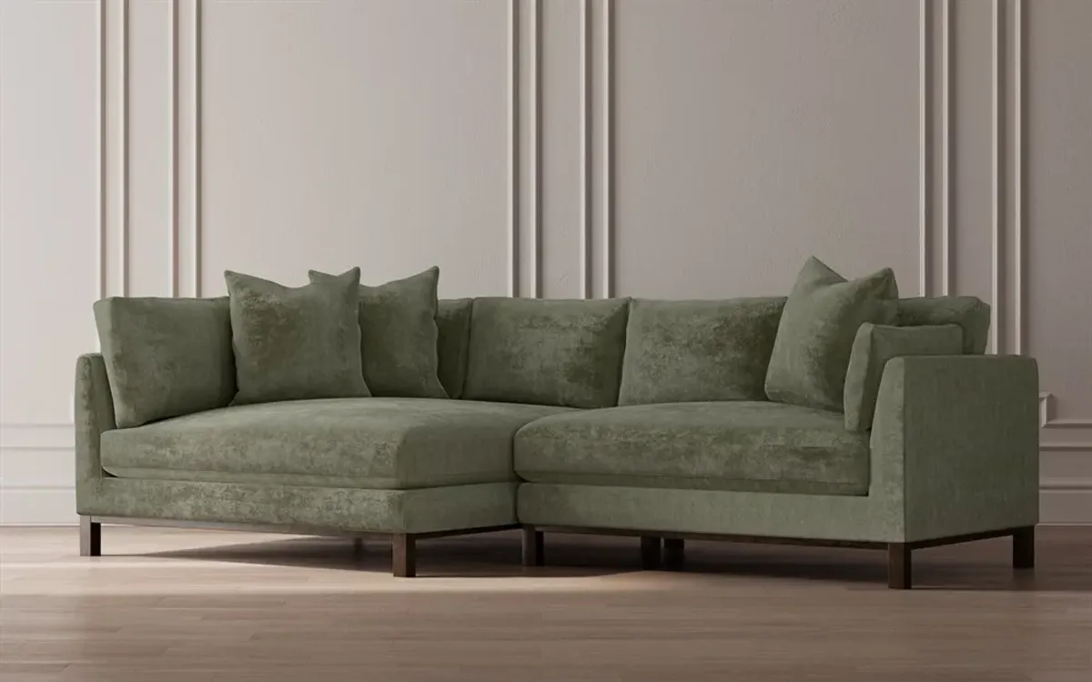 Adelle Truffle Performance Bumper Sectional - Left Bumper - 116"