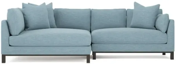 Adelle Eggshell Blue Performance Bumper Sectional - Left Bumper - 116"