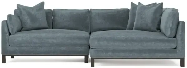 Adelle Slate Blue Bumper Sectional - Right Bumper - 116"