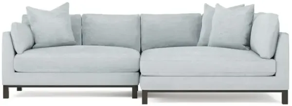 Adelle Pale Blue Bumper Sectional - Right Bumper - 116"