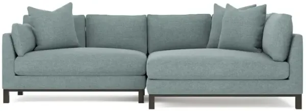 Adelle Heathered Teal Bumper Sectional - Right Bumper - 116"
