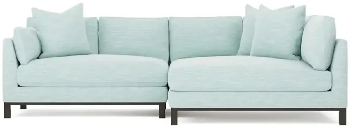 Adelle Sea Mint Performance Bumper Sectional - Right Bumper - 116"