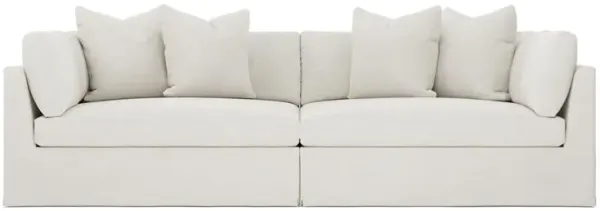 Adelle Pearl Slipcovered Double Bumper Sectional - 116"