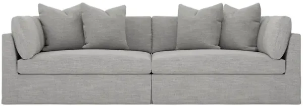 Adelle Nickel Performance Slipcovered Double Bumper Sectional - 116"