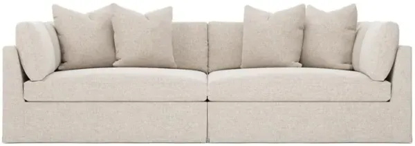 Adelle Straw Performance Slipcovered Double Bumper Sectional - 116"