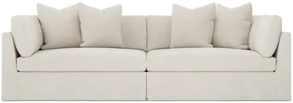 Adelle Sea Salt Performance Slipcovered Double Bumper Sectional - 116"