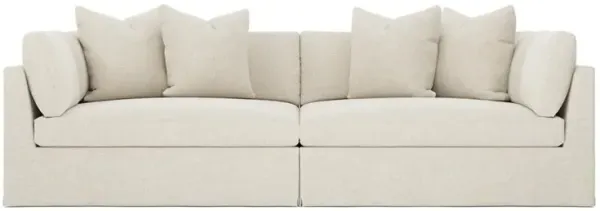 Adelle Vanilla Slipcovered Double Bumper Sectional - 116"