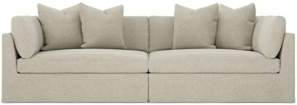 Adelle Baby Fawn Performance Slipcovered Double Bumper Sectional - 116"