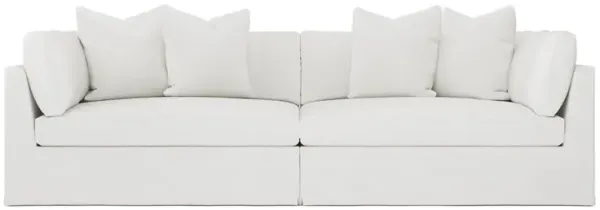 Adelle Snow Performance Slipcovered Double Bumper Sectional - 116"