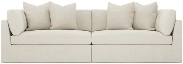 Adelle Sand Dollar Performance Slipcovered Double Bumper Sectional - 116"