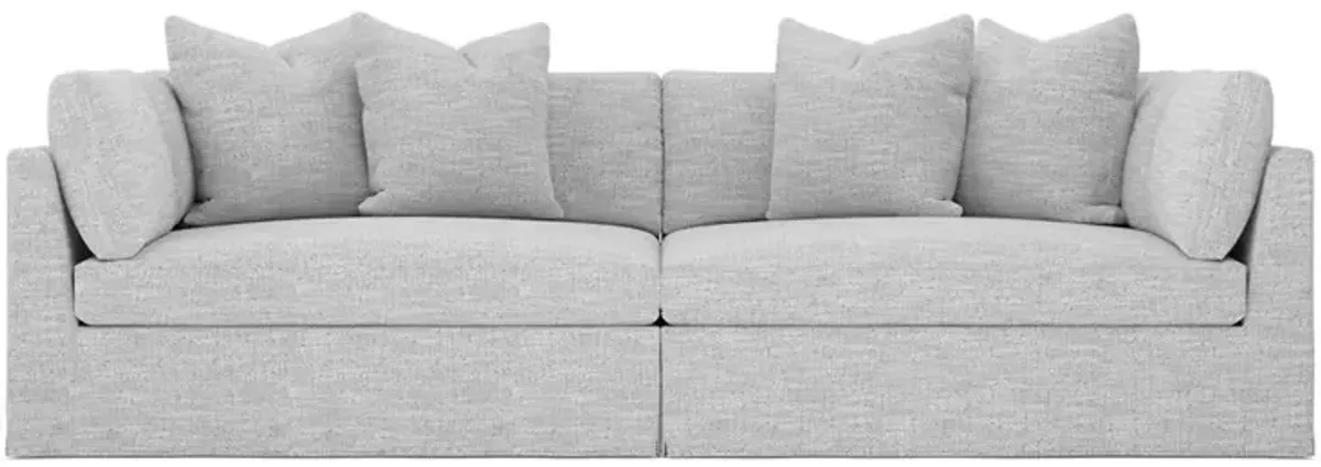 Adelle Frost Performance Slipcovered Double Bumper Sectional - 116"