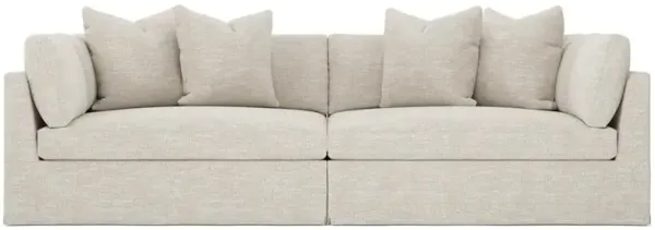 Adelle Dune Performance Slipcovered Double Bumper Sectional - 116"