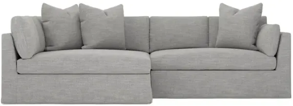 Adelle Nickel Performance Slipcovered Bumper Sectional - Left Bumper - 116"