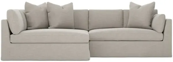Adelle Dove Performance Slipcovered Bumper Sectional - Left Bumper - 116"