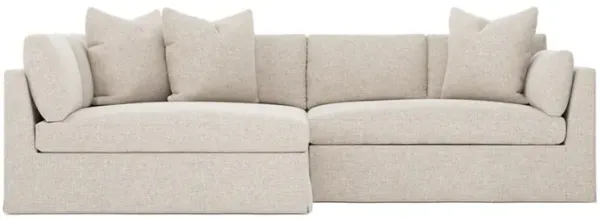 Adelle Straw Performance Slipcovered Bumper Sectional - Left Bumper - 116"