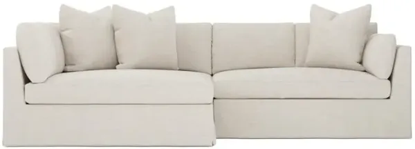 Adelle Sea Salt Performance Slipcovered Bumper Sectional - Left Bumper - 116"