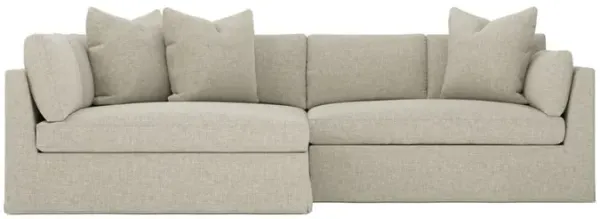 Adelle Baby Fawn Performance Slipcovered Bumper Sectional - Left Bumper - 116"