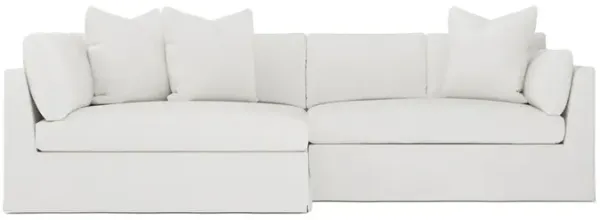 Adelle Snow Performance Slipcovered Bumper Sectional - Left Bumper - 116"