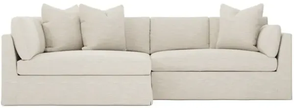 Adelle Sand Dollar Performance Slipcovered Bumper Sectional - Left Bumper - 116"