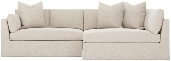 Adelle Straw Performance Slipcovered Bumper Sectional - Right Bumper - 116"