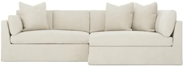 Adelle Vanilla Slipcovered Bumper Sectional - Right Bumper - 116"