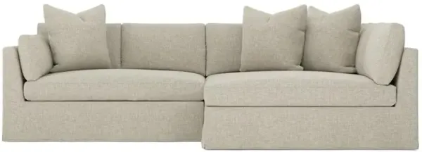 Adelle Baby Fawn Performance Slipcovered Bumper Sectional - Right Bumper - 116"