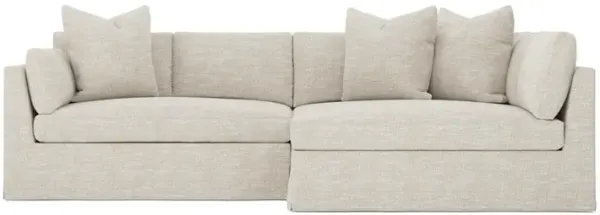Adelle Dune Performance Slipcovered Bumper Sectional - Right Bumper - 116"