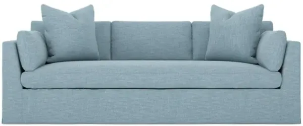 Adelle Eggshell Blue Performance Slipcovered Sofa - 99"