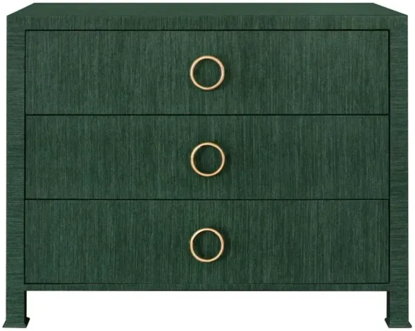 Worlds Away Getty Modern Classic Green Grasscloth Chest