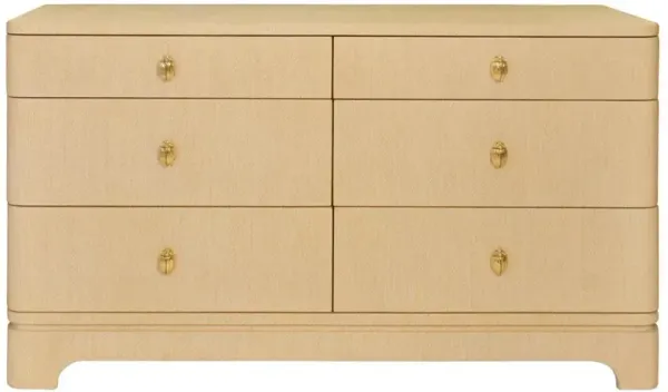 Worlds Away Kilmer Modern Classic Natural Grasscloth Double Dresser