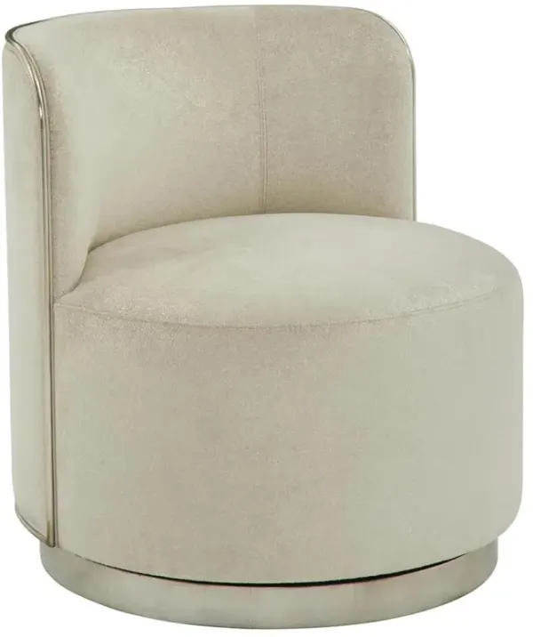 John-Richard Bangle Modern Classic Cream Swivel Slipper Chair