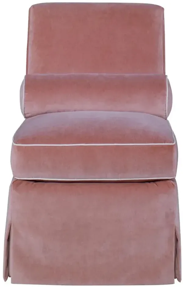 Century Allie French Country Pink Velvet Slipper Chair