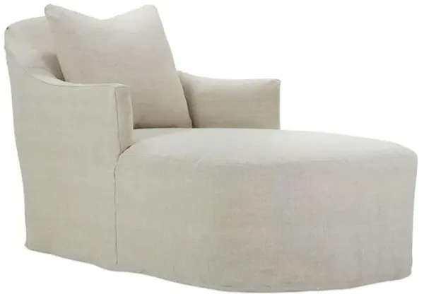 Isabella Modern Classic Beige Linen Chaise Lounge
