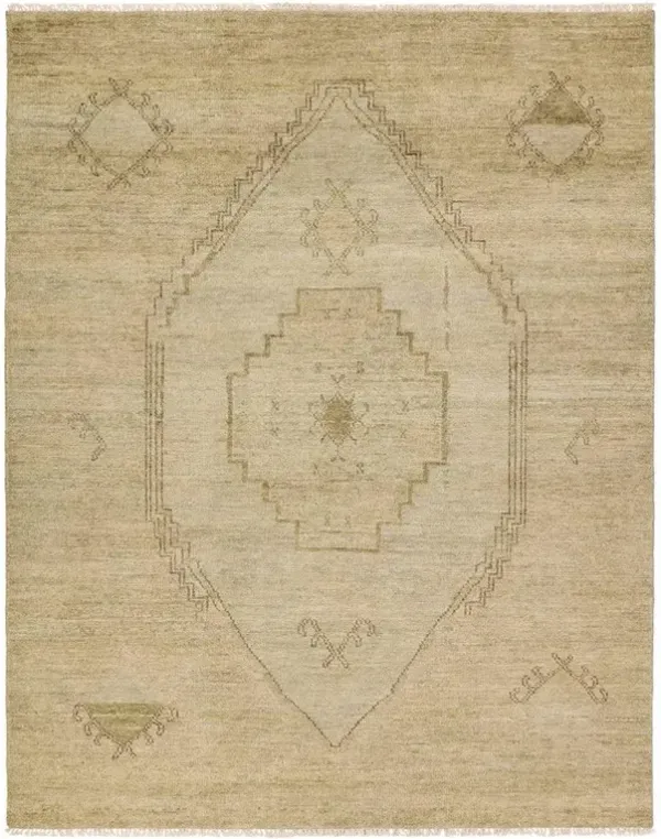 Nikita Fayola Global Green Wool Medallion Patterned Hand Knotted Rug - 9'x12'