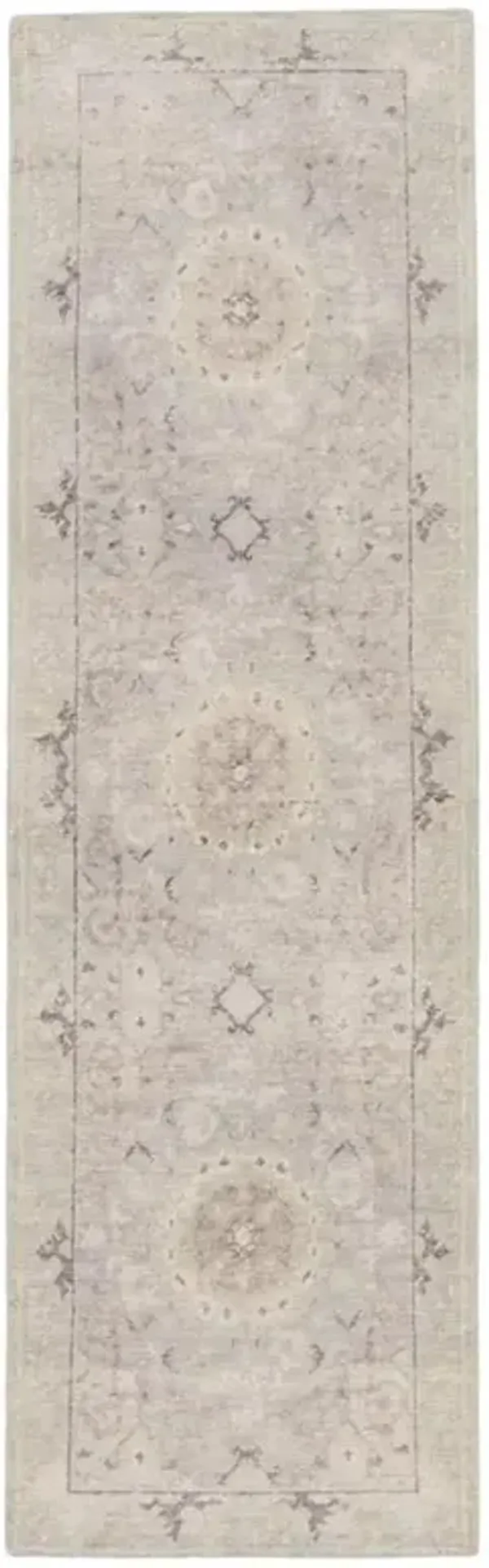 Kade Modify Modern Grey Wool Medallion Patterned Hand Knotted Rug - 12'x18'