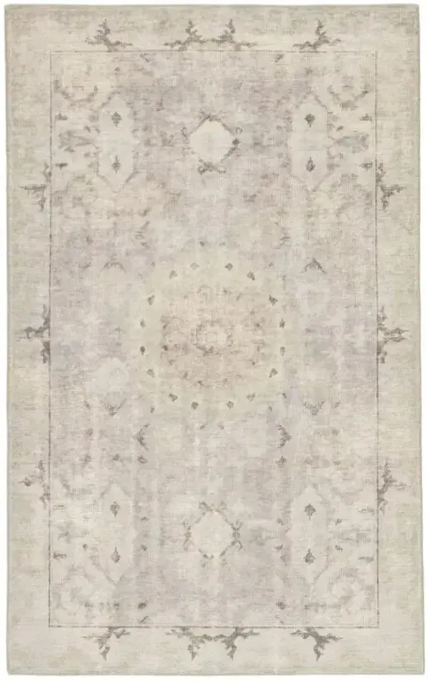 Kade Modify Modern Grey Wool Medallion Patterned Hand Knotted Rug - Sample