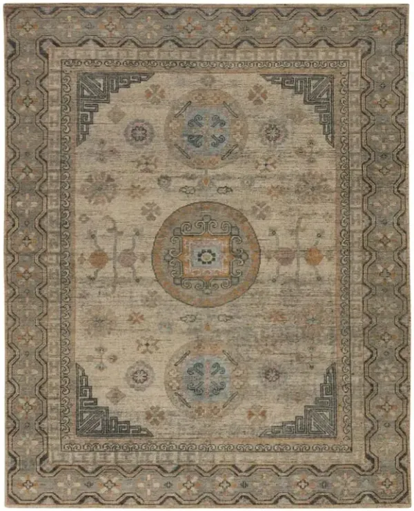 Adriana Global Blue Wool Oushak Patterned Hand Knotted Rug - 8'x10'