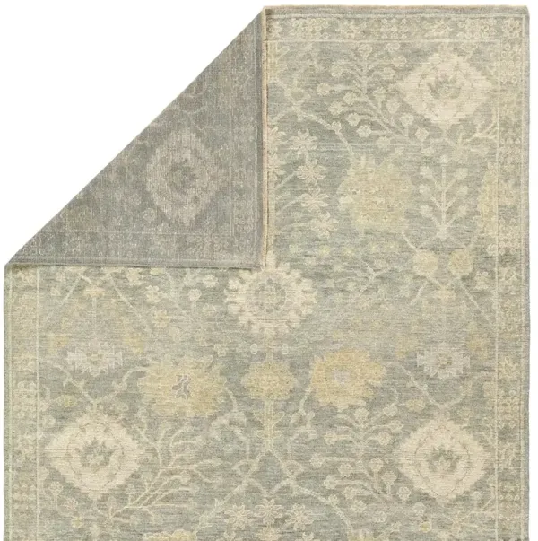 Romi Global Blue Wool Oushak Patterned Hand Knotted Rug - Sample