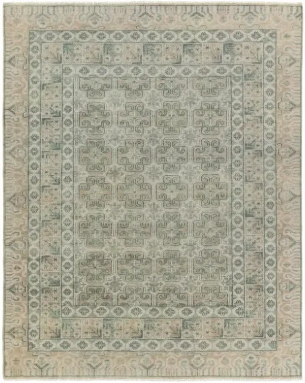Lee Global Green Wool Patterned Hand Knotted Rug - 12'x15'